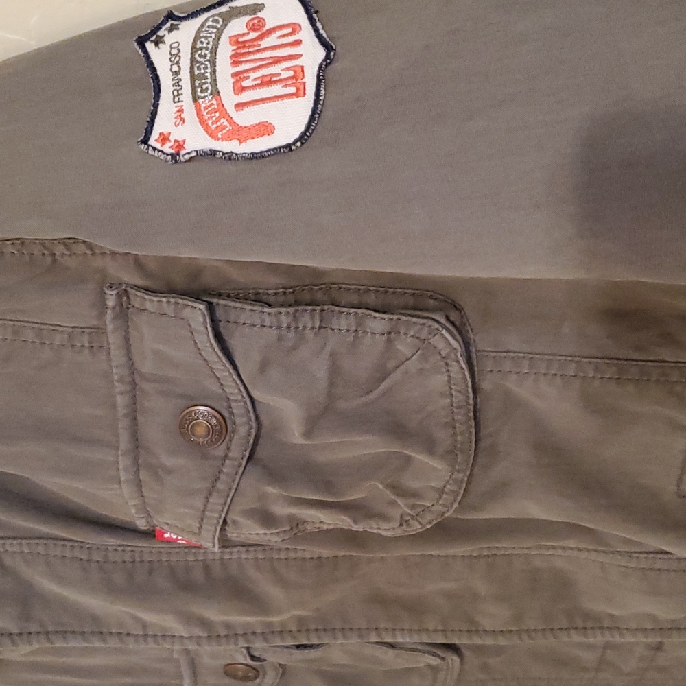 Levi's Denim Jacket Living Legend Sleeve Patch Distressed Militarycore - Picture 2 of 9
